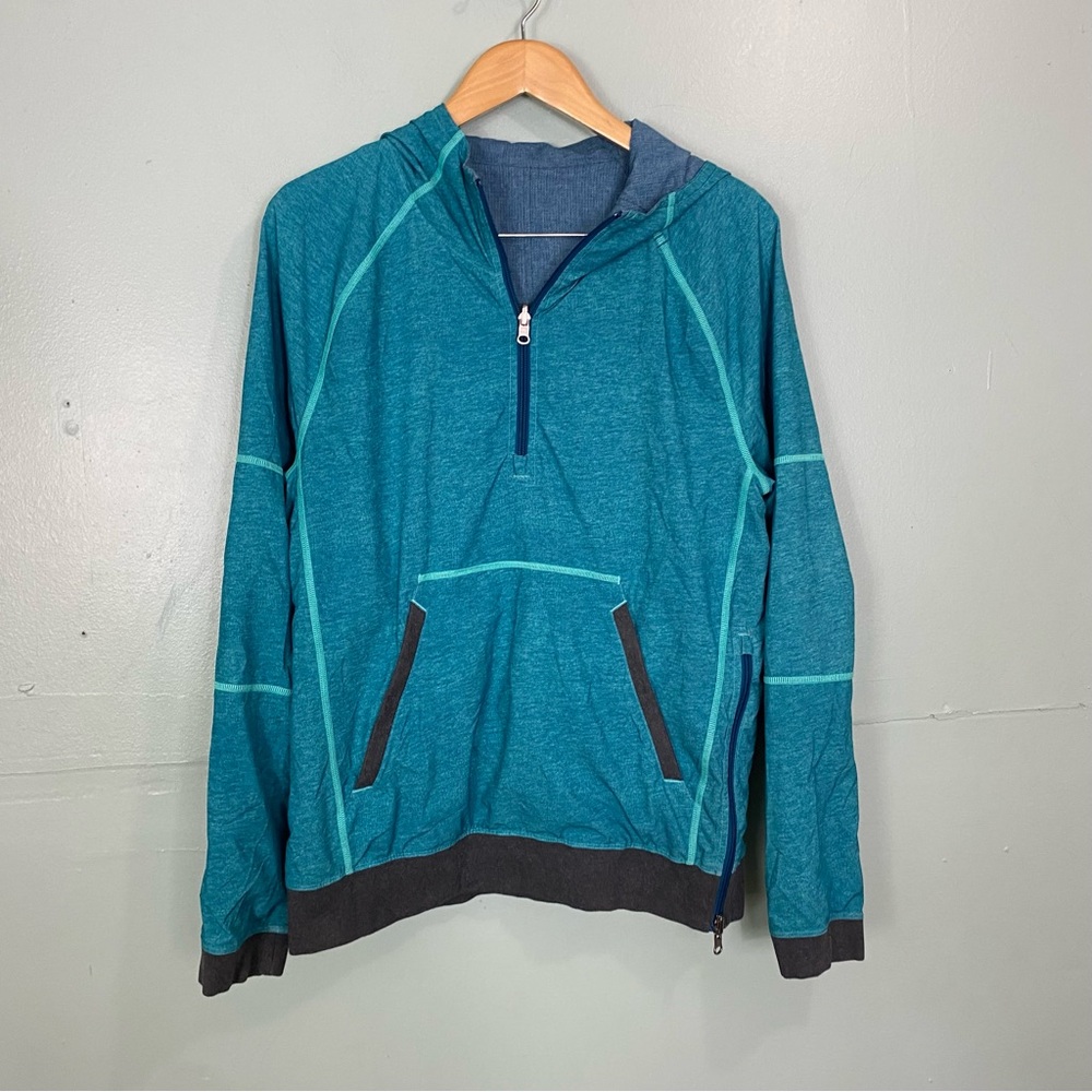 Lululemon Sundown To Sunup Pullover Reversible Half‎ Zip Blue Medium Mens